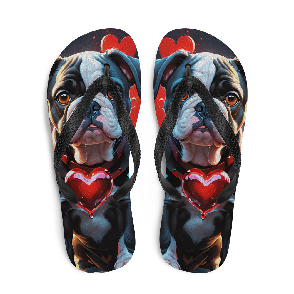 Robot Planet We love dogs Fluffy Dog Flap Flip Flops