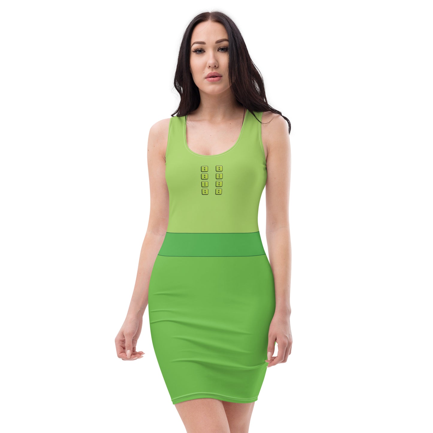 Robot Planet Elegance: 1960s Lime Silhouette Dress.