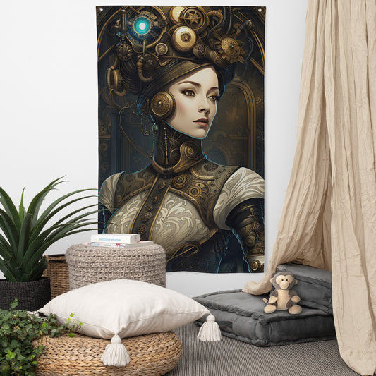 FLAG: Steampunk Timeless Tapestry: Furi-El Skyhawke