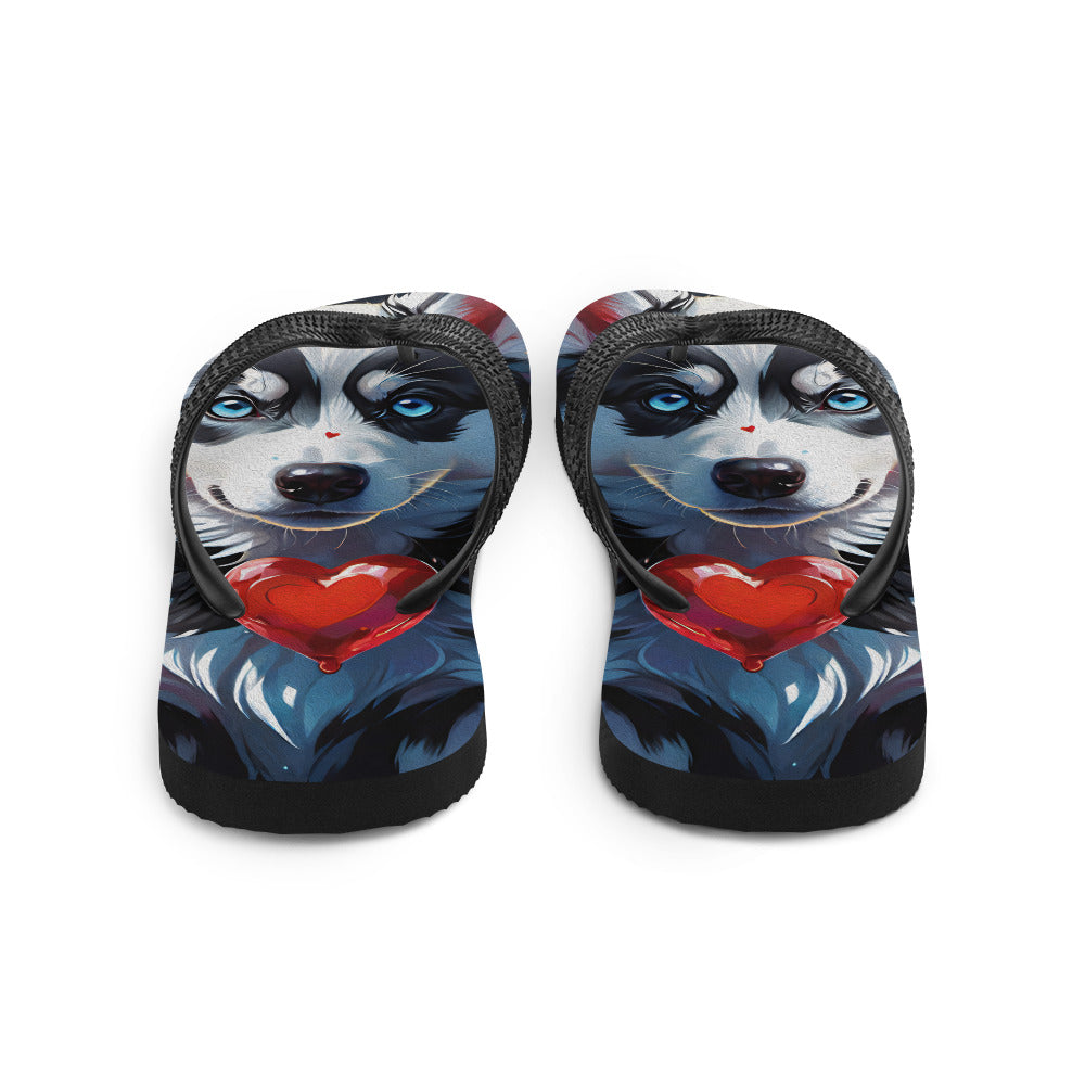 Robot Planet: We love dogs! Fluffy Dog Flap Flip Flops.