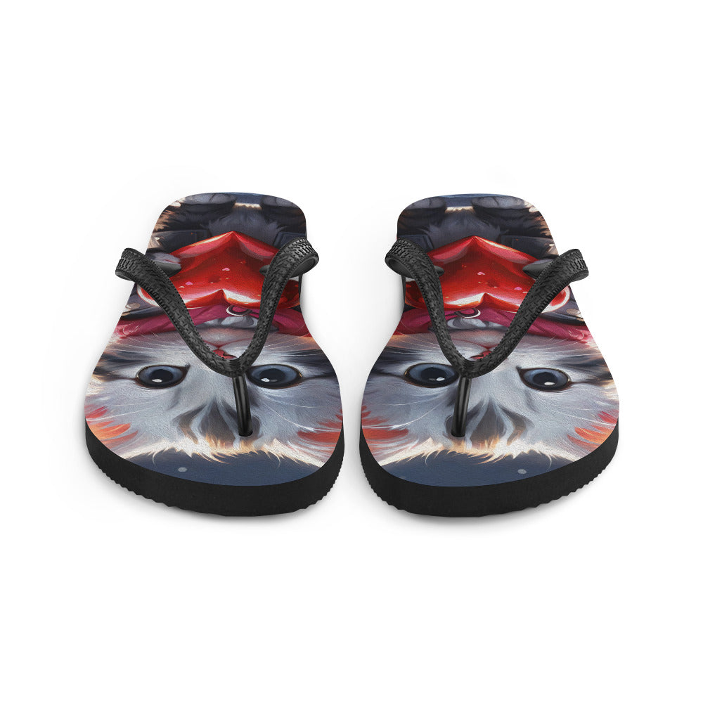 Robot Planet: We love cats! Kitty Kat Flap Flip Flops.