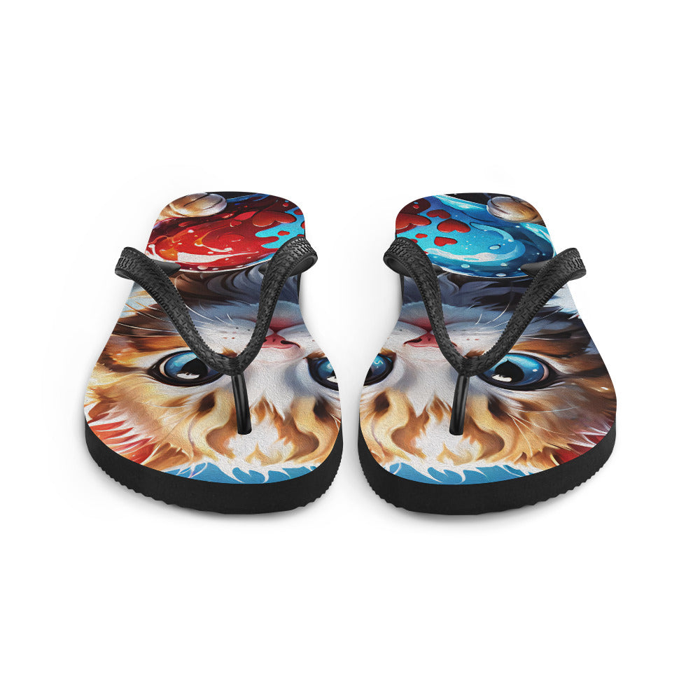 Robot Planet: We love cats! Kitty Kat Flap Flip Flops.