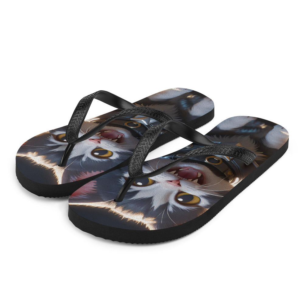 Robot Planet: We love cats! Kitty Kat Flap Flip Flops.