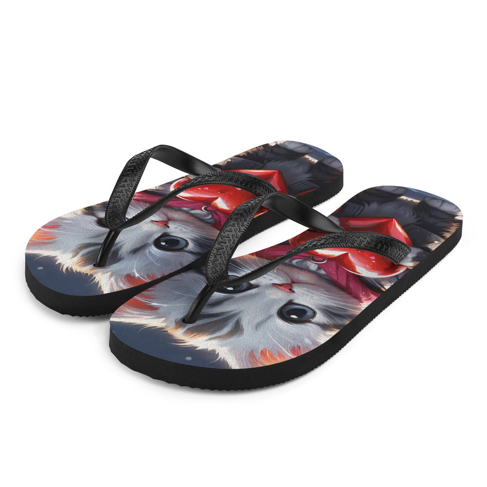 Robot Planet: We love cats! Kitty Kat Flap Flip Flops.