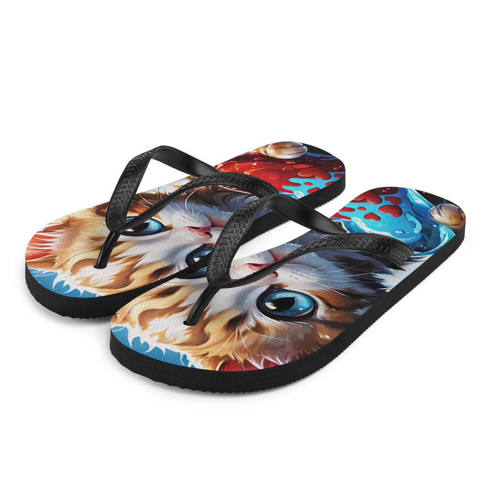 Robot Planet: We love cats! Kitty Kat Flap Flip Flops.