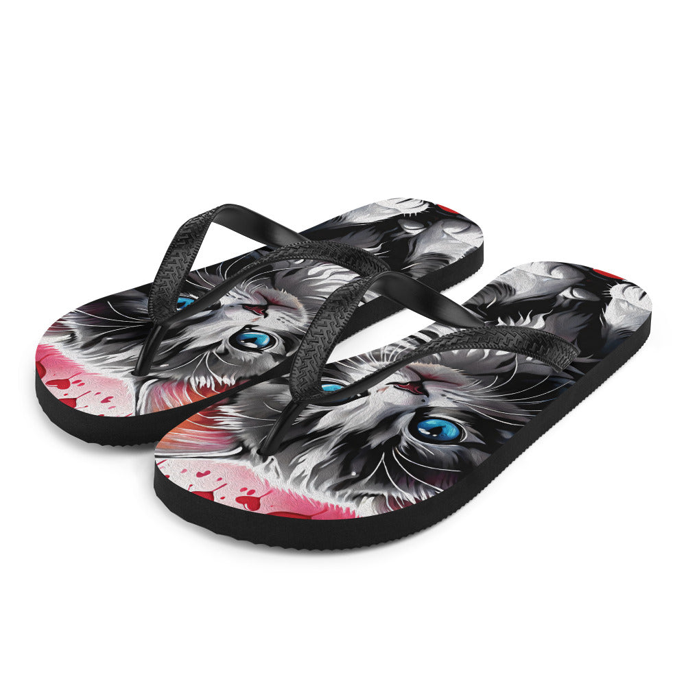 Robot Planet: We love cats! Kitty Kat Flap Flip Flops.