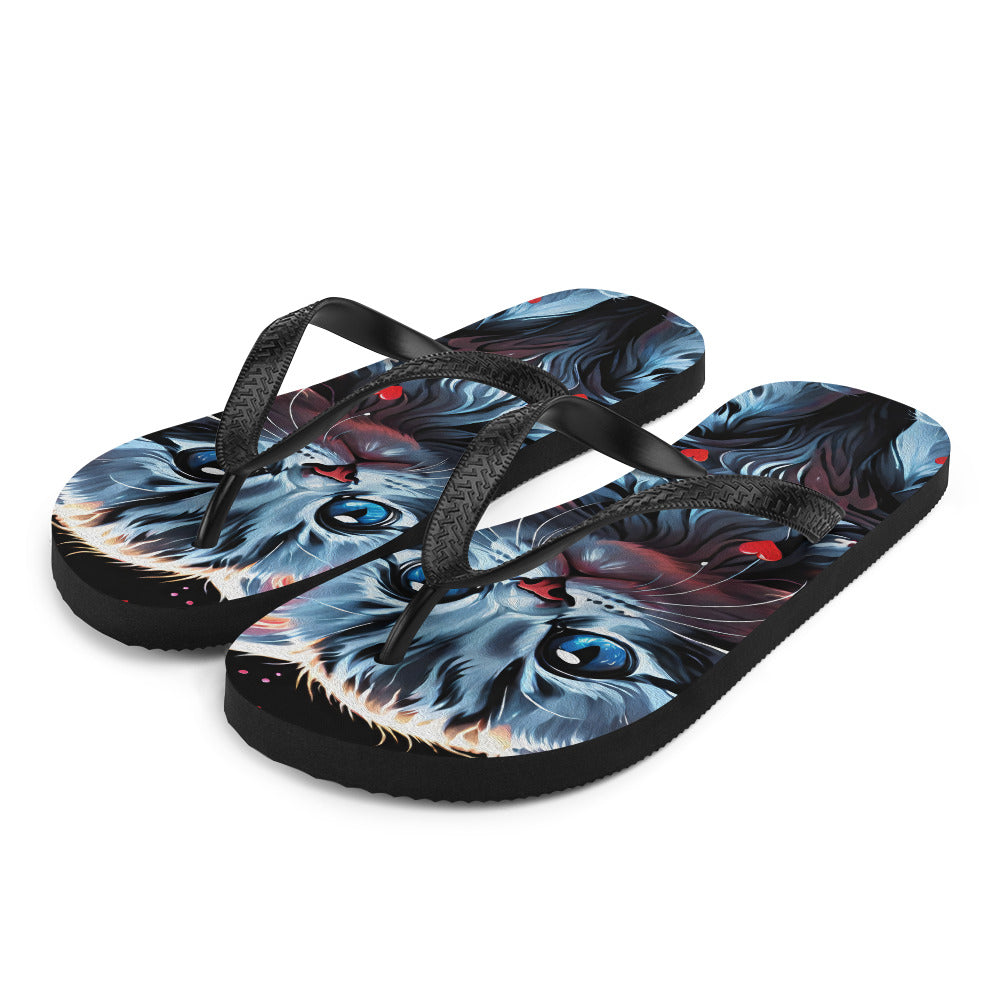 Robot Planet: We love cats! Kitty Kat Flap Flip Flops.