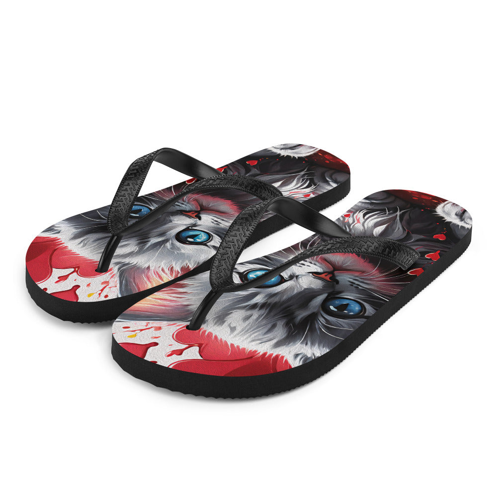 Robot Planet: We love cats! Kitty Kat Flap Flip Flops.