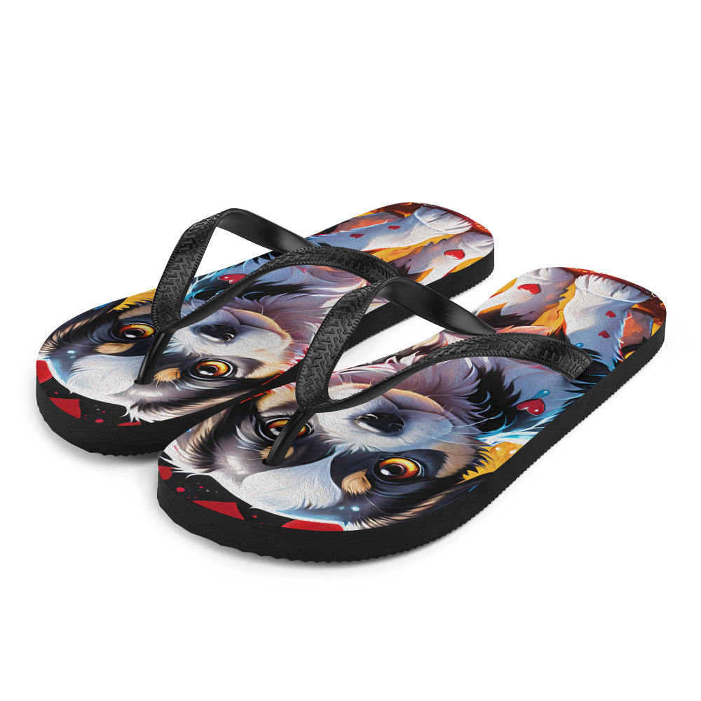 Robot Planet: We love dogs! Fluffy Dog Flap Flip Flops.