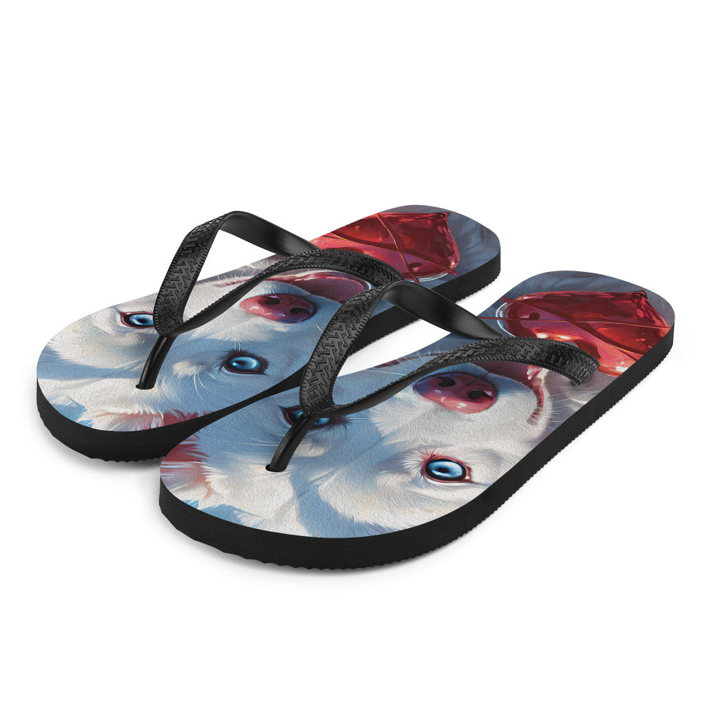 Robot Planet: We love dogs! Fluffy Dog Flap Flip Flops.