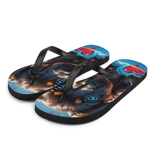 Robot Planet: We love dogs! Fluffy Dog Flap Flip Flops.