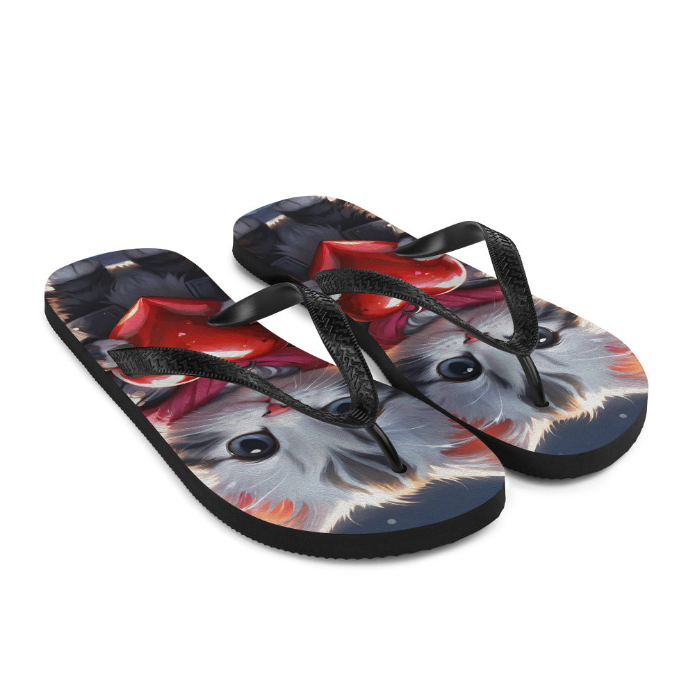 Robot Planet: We love cats! Kitty Kat Flap Flip Flops.