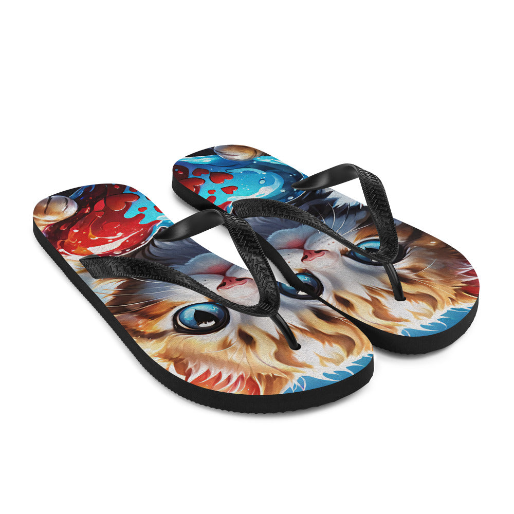 Robot Planet: We love cats! Kitty Kat Flap Flip Flops.