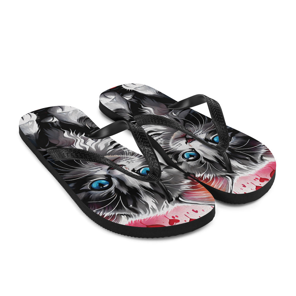 Robot Planet: We love cats! Kitty Kat Flap Flip Flops.