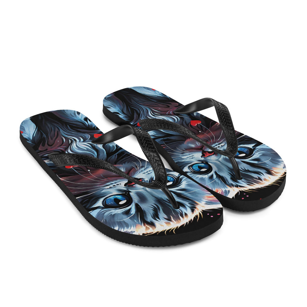 Robot Planet: We love cats! Kitty Kat Flap Flip Flops.