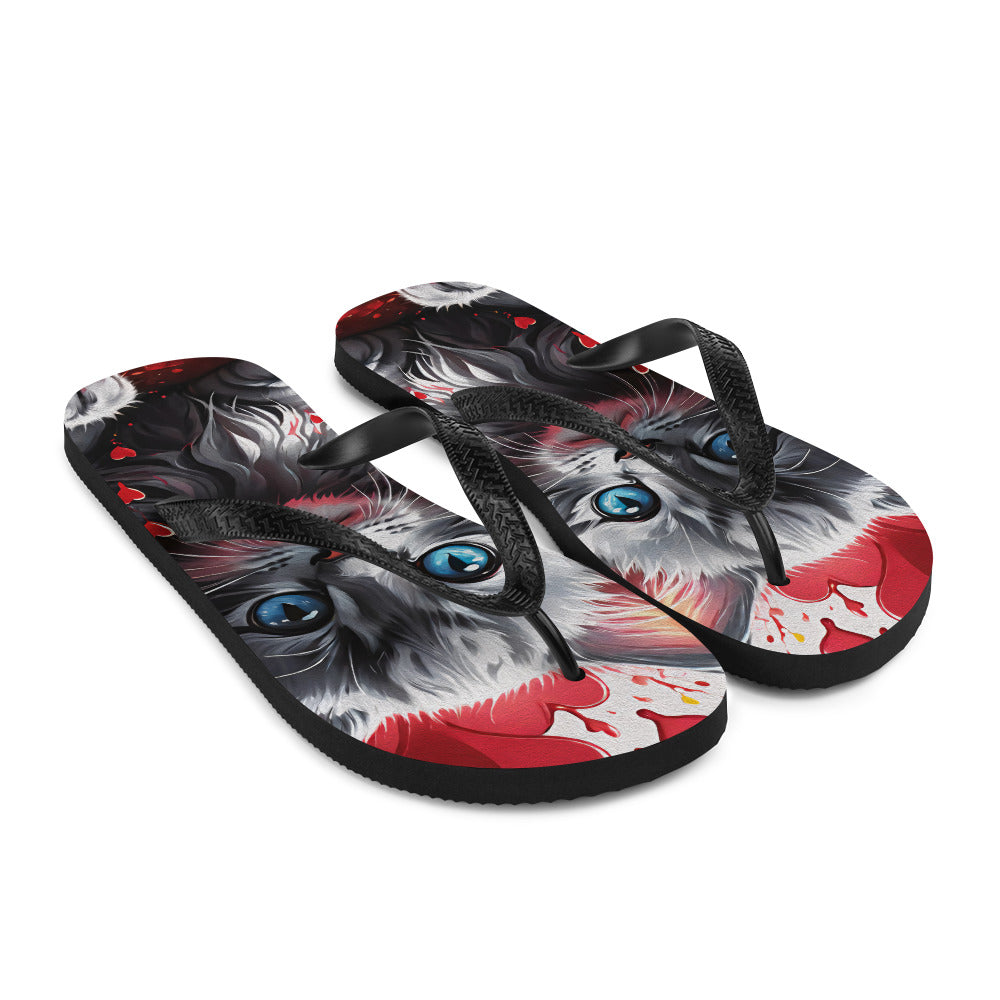 Robot Planet: We love cats! Kitty Kat Flap Flip Flops.