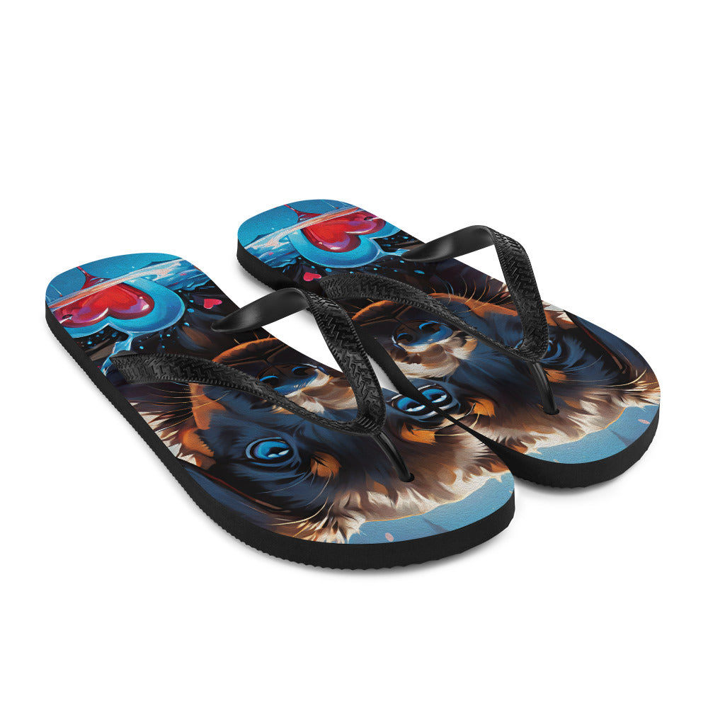 Robot Planet: We love dogs! Fluffy Dog Flap Flip Flops.