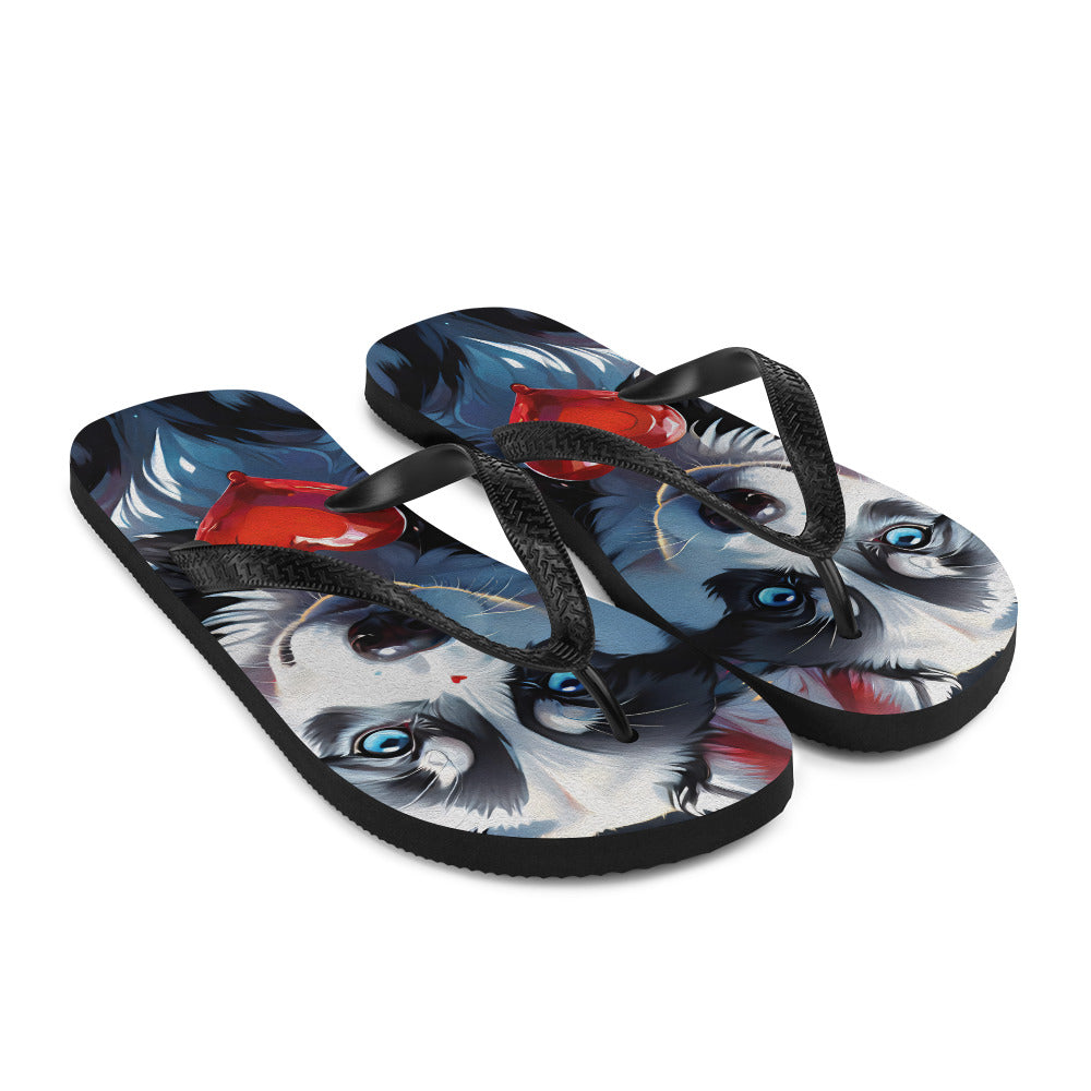 Robot Planet: We love dogs! Fluffy Dog Flap Flip Flops.