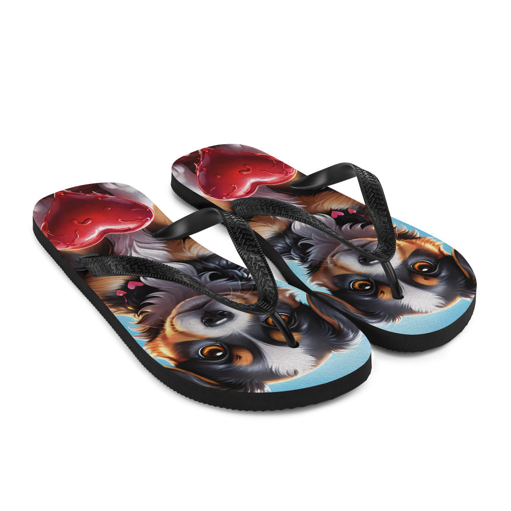 Robot Planet: We love dogs! Fluffy Dog Flap Flip Flops.