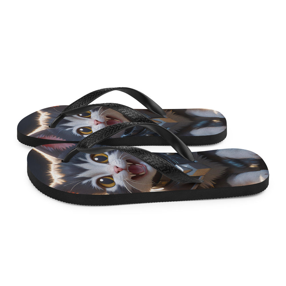 Robot Planet: We love cats! Kitty Kat Flap Flip Flops.