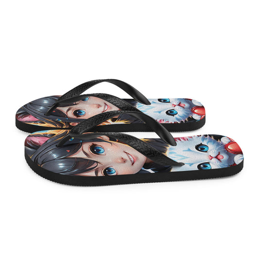 Robot Planet: We love cats! Kitty Kat Flap Flip Flops.