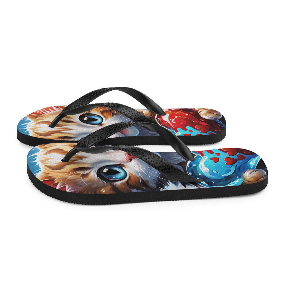 Robot Planet: We love cats! Kitty Kat Flap Flip Flops.