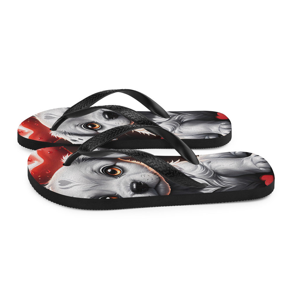 Robot Planet: We love dogs! Fluffy Dog Flap Flip Flops.