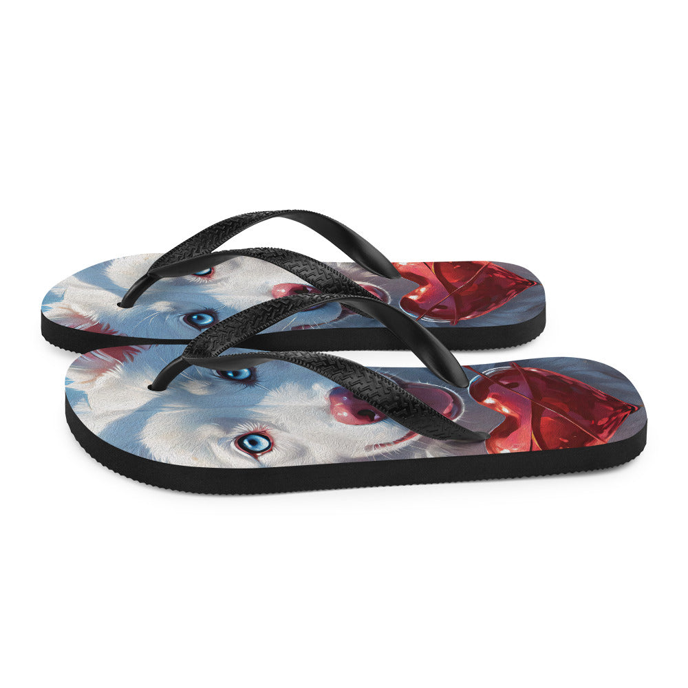 Robot Planet: We love dogs! Fluffy Dog Flap Flip Flops.