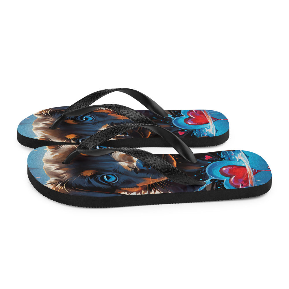 Robot Planet: We love dogs! Fluffy Dog Flap Flip Flops.