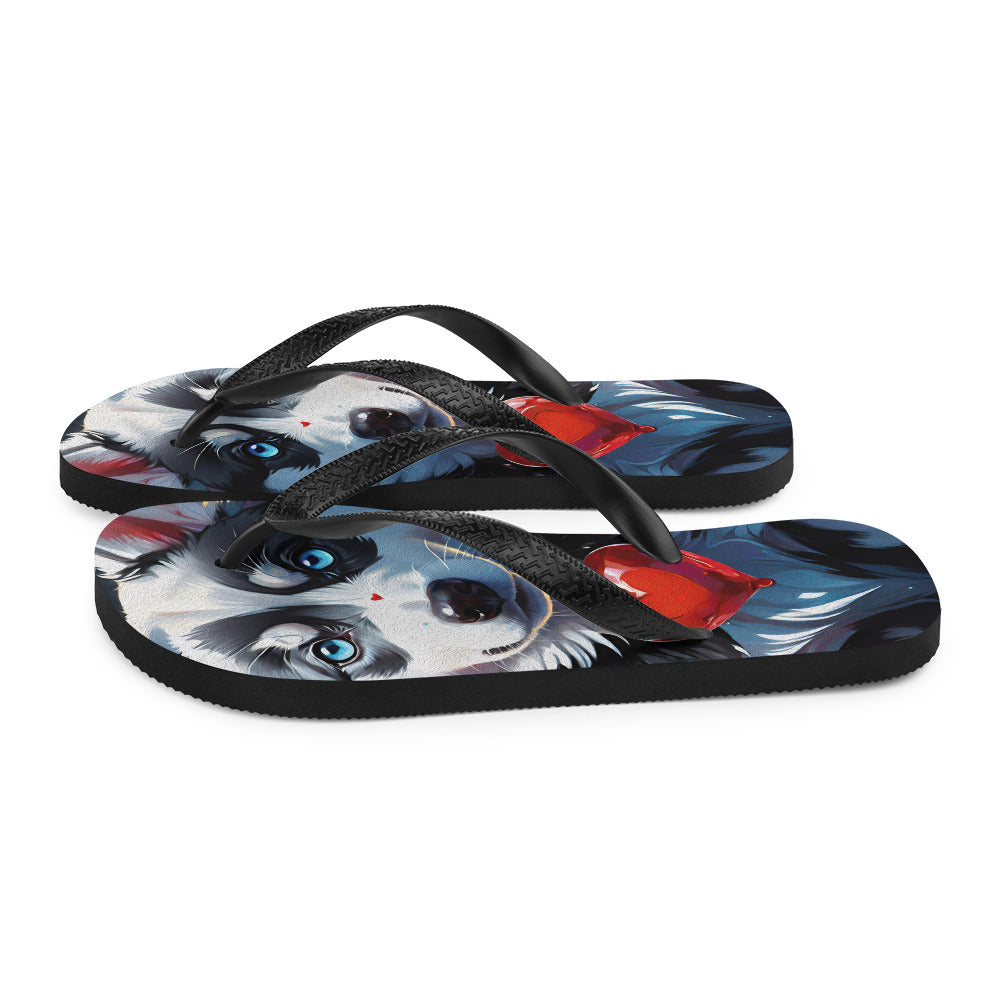 Robot Planet: We love dogs! Fluffy Dog Flap Flip Flops.