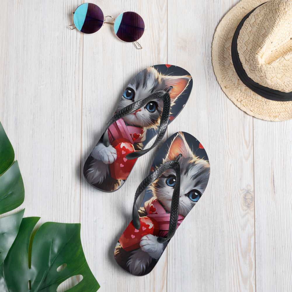 Robot Planet: We love cats! Kitty Kat Flap Flip Flops.