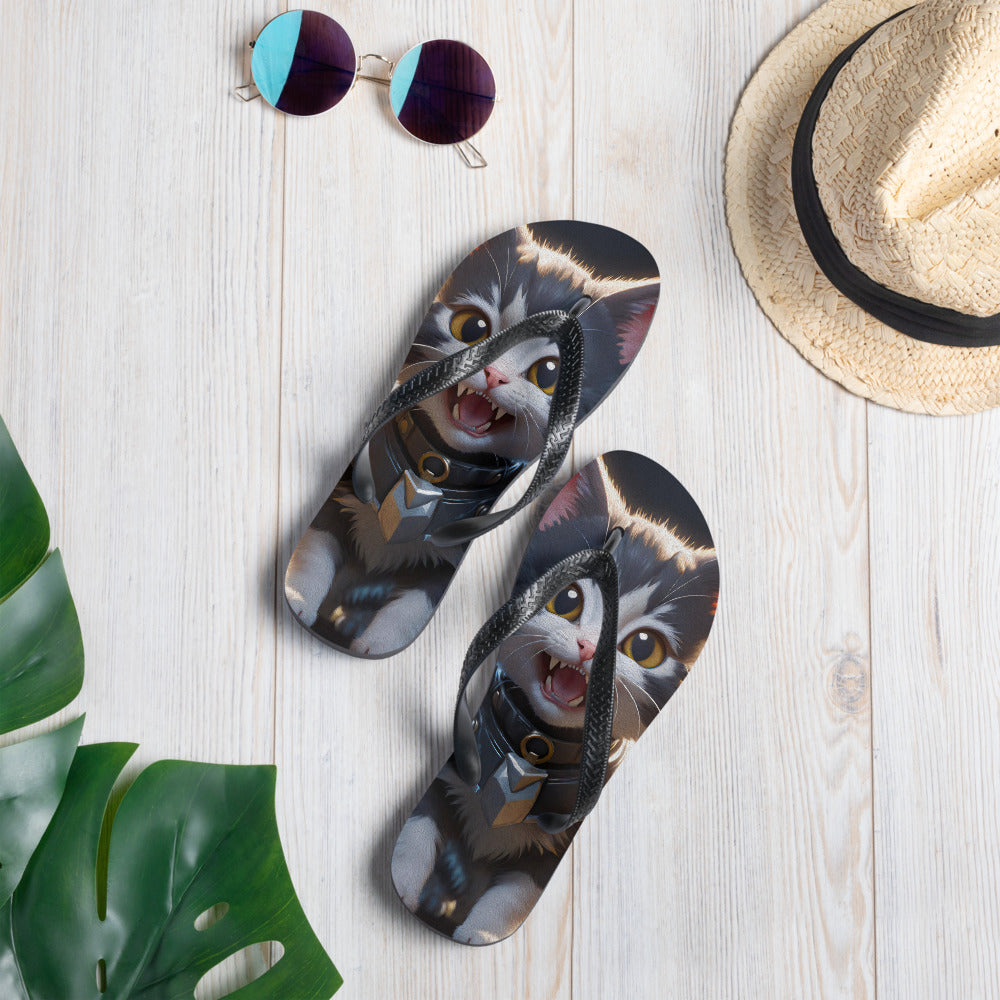 Robot Planet: We love cats! Kitty Kat Flap Flip Flops.