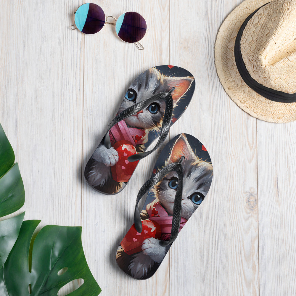 Robot Planet: We love cats! Kitty Kat Flap Flip Flops.