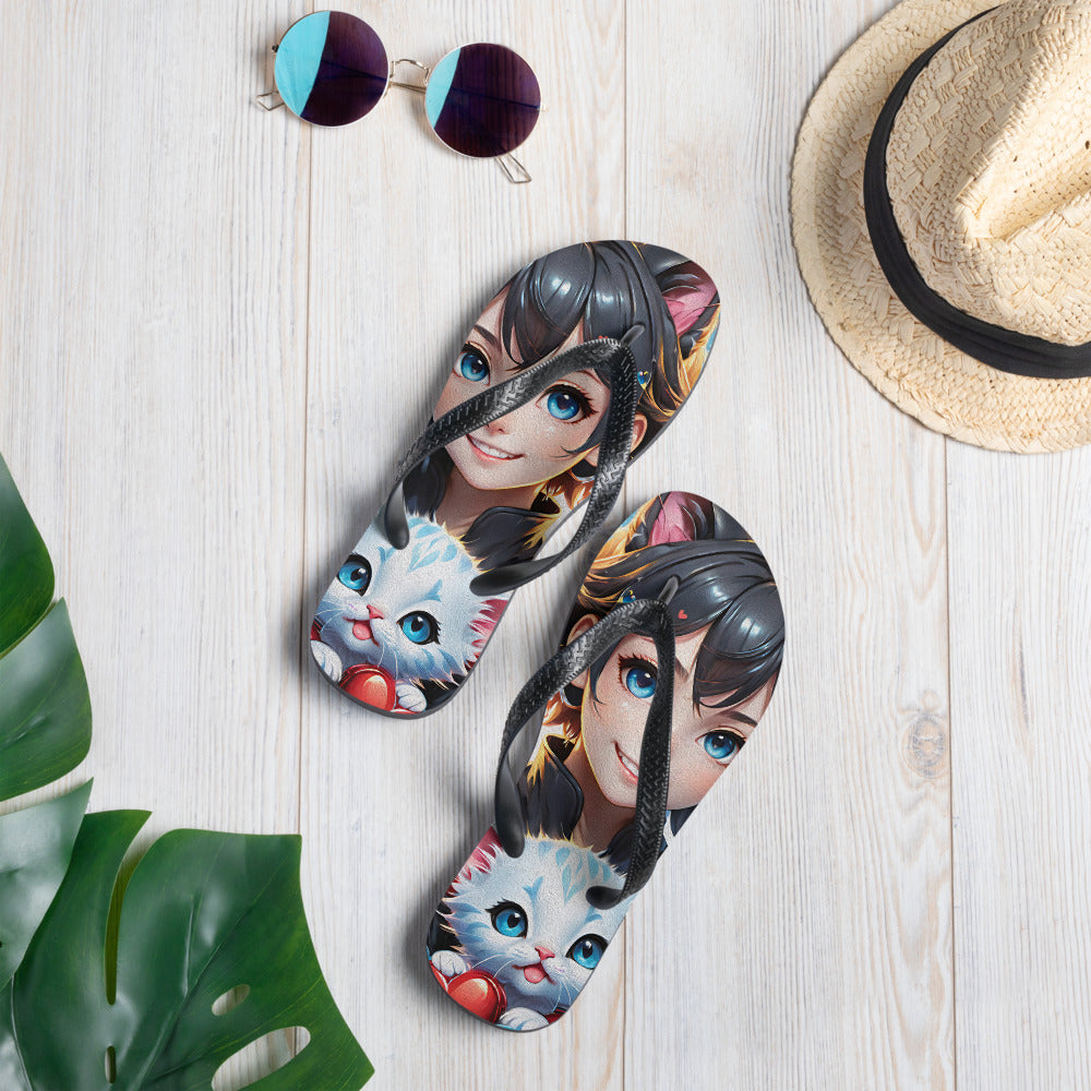 Robot Planet: We love cats! Kitty Kat Flap Flip Flops.