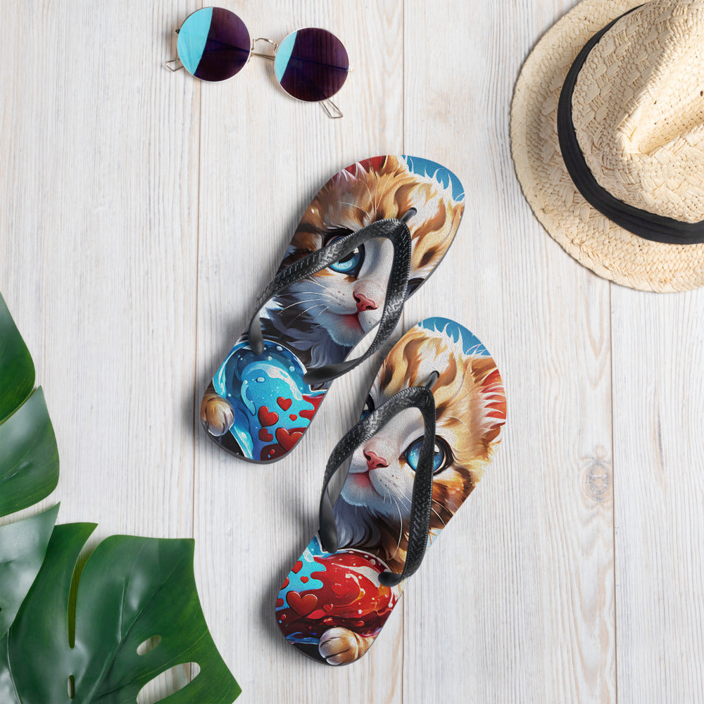 Robot Planet: We love cats! Kitty Kat Flap Flip Flops.