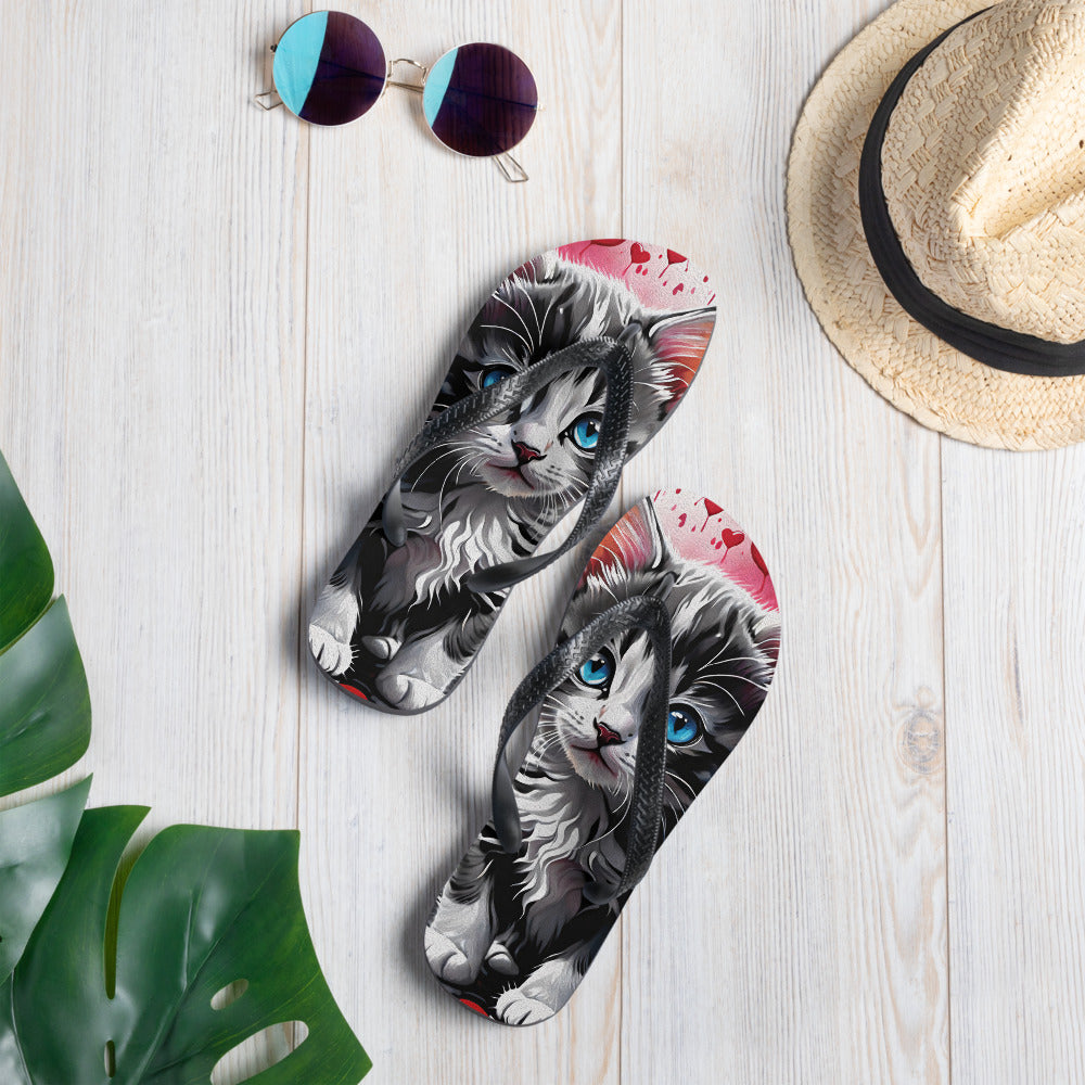 Robot Planet: We love cats! Kitty Kat Flap Flip Flops.