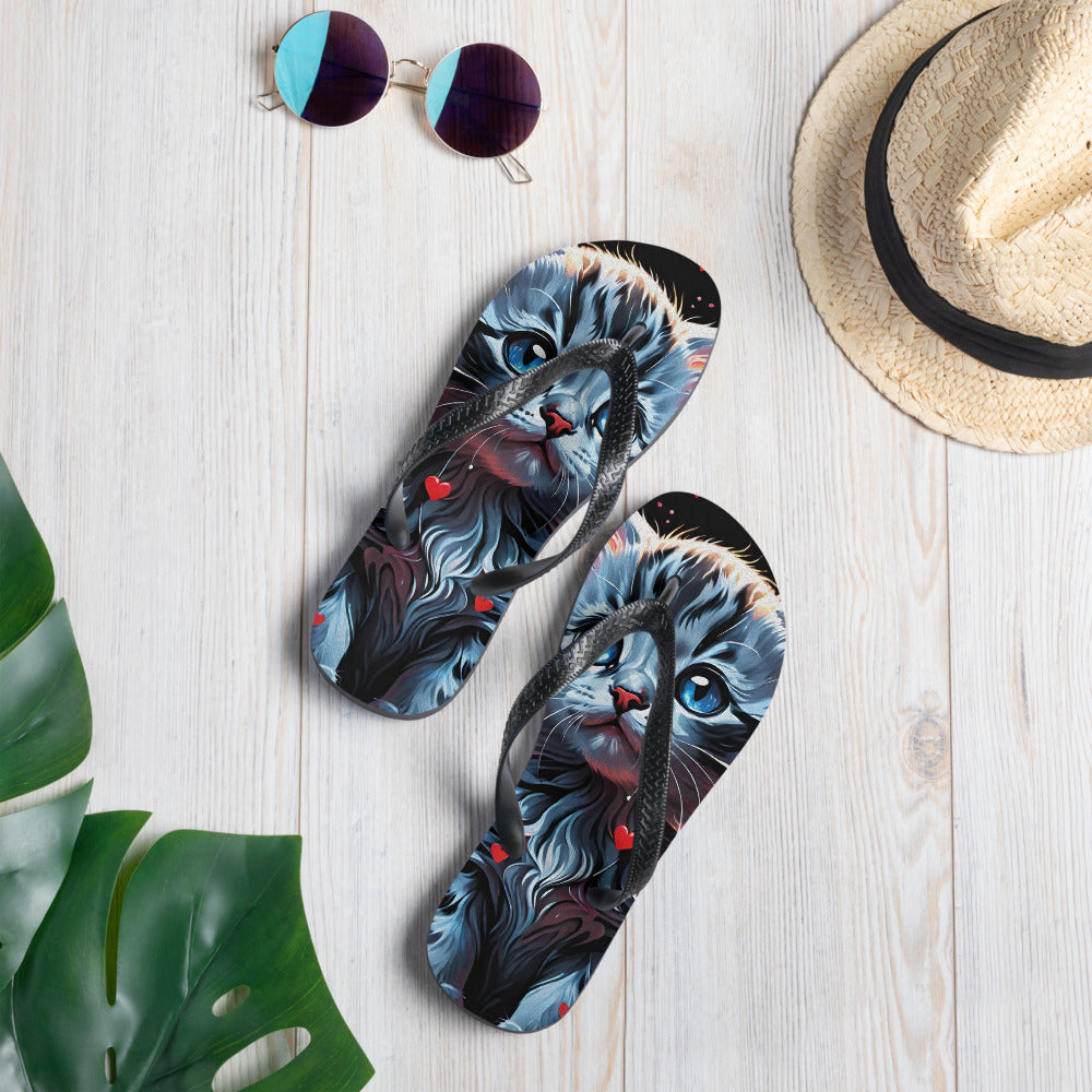 Robot Planet: We love cats! Kitty Kat Flap Flip Flops.