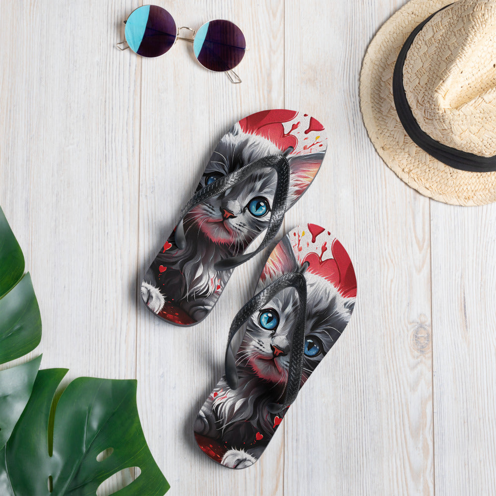 Robot Planet: We love cats! Kitty Kat Flap Flip Flops.