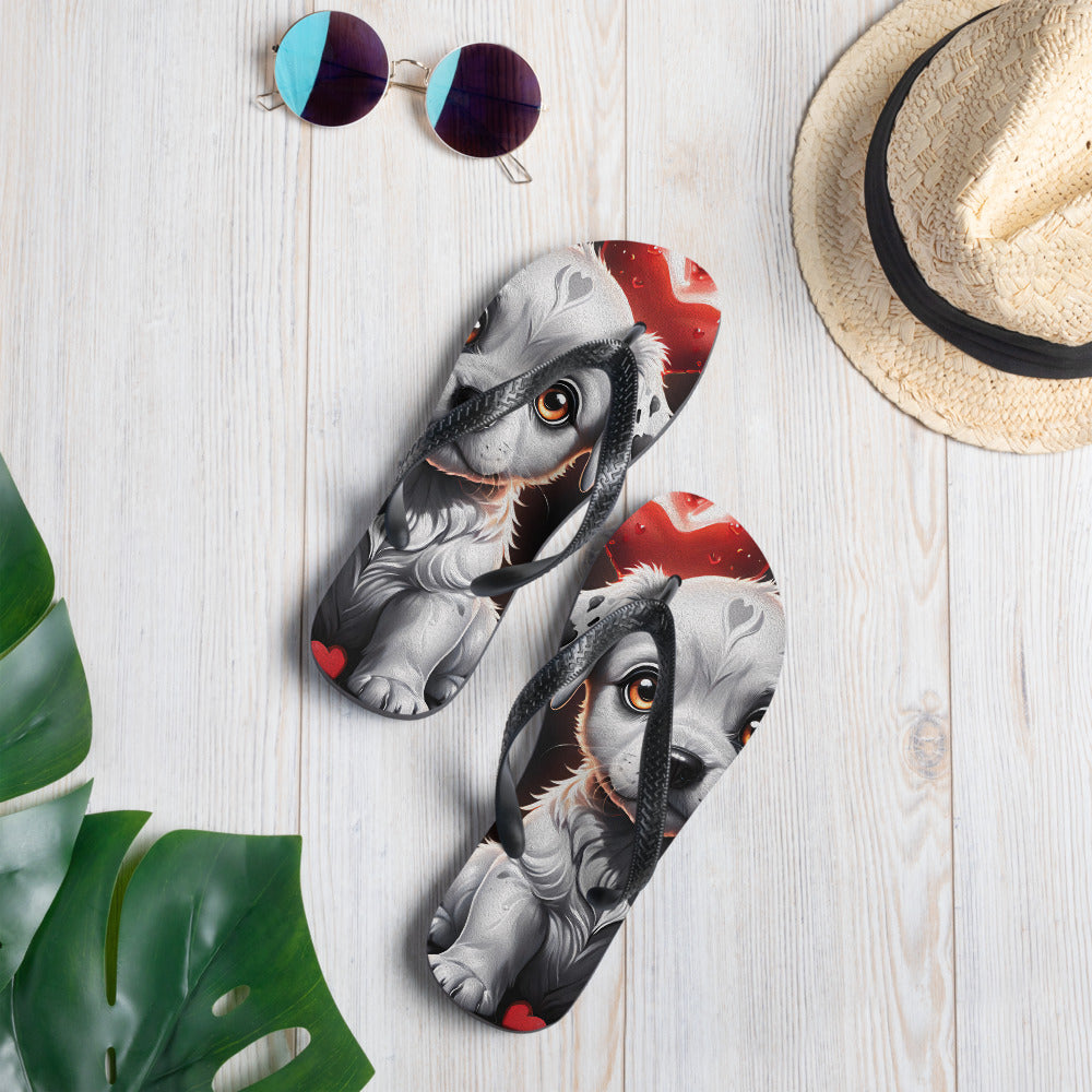 Robot Planet: We love dogs! Fluffy Dog Flap Flip Flops.