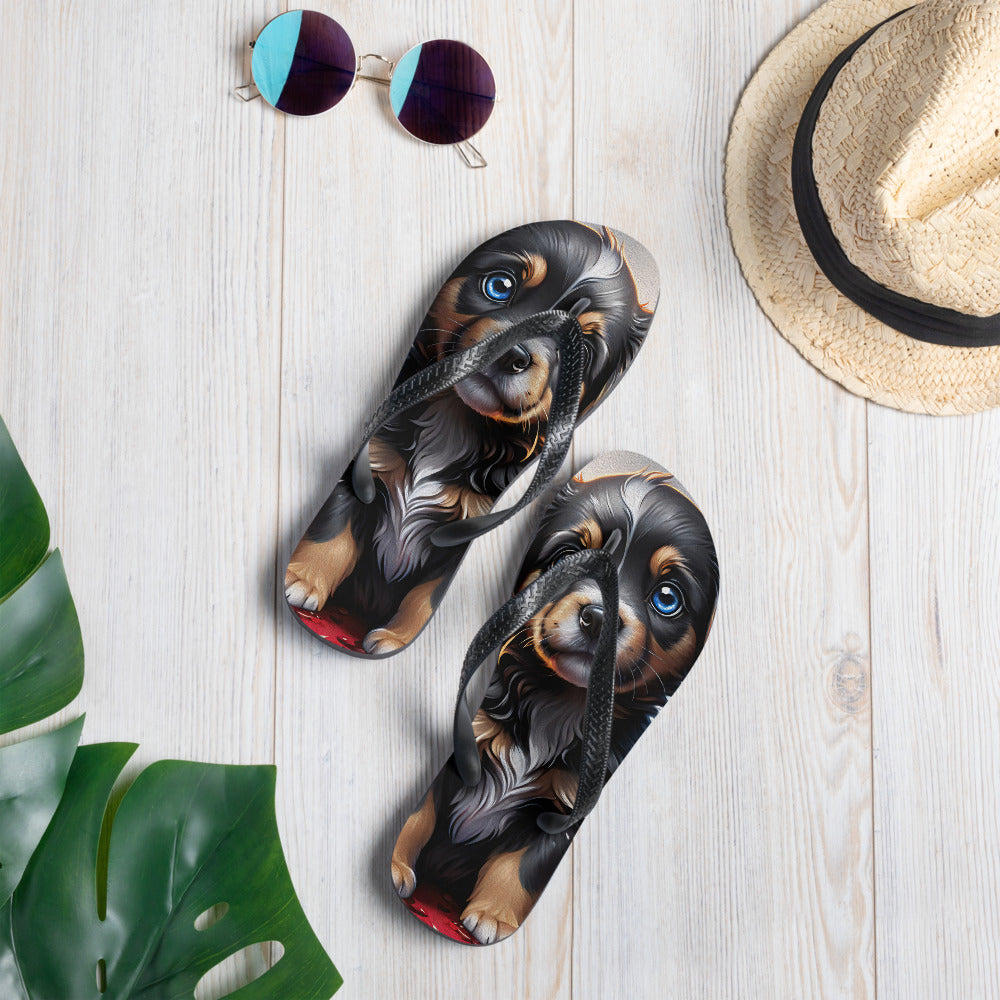 Robot Planet: We love dogs! Fluffy Dog Flap Flip Flops.