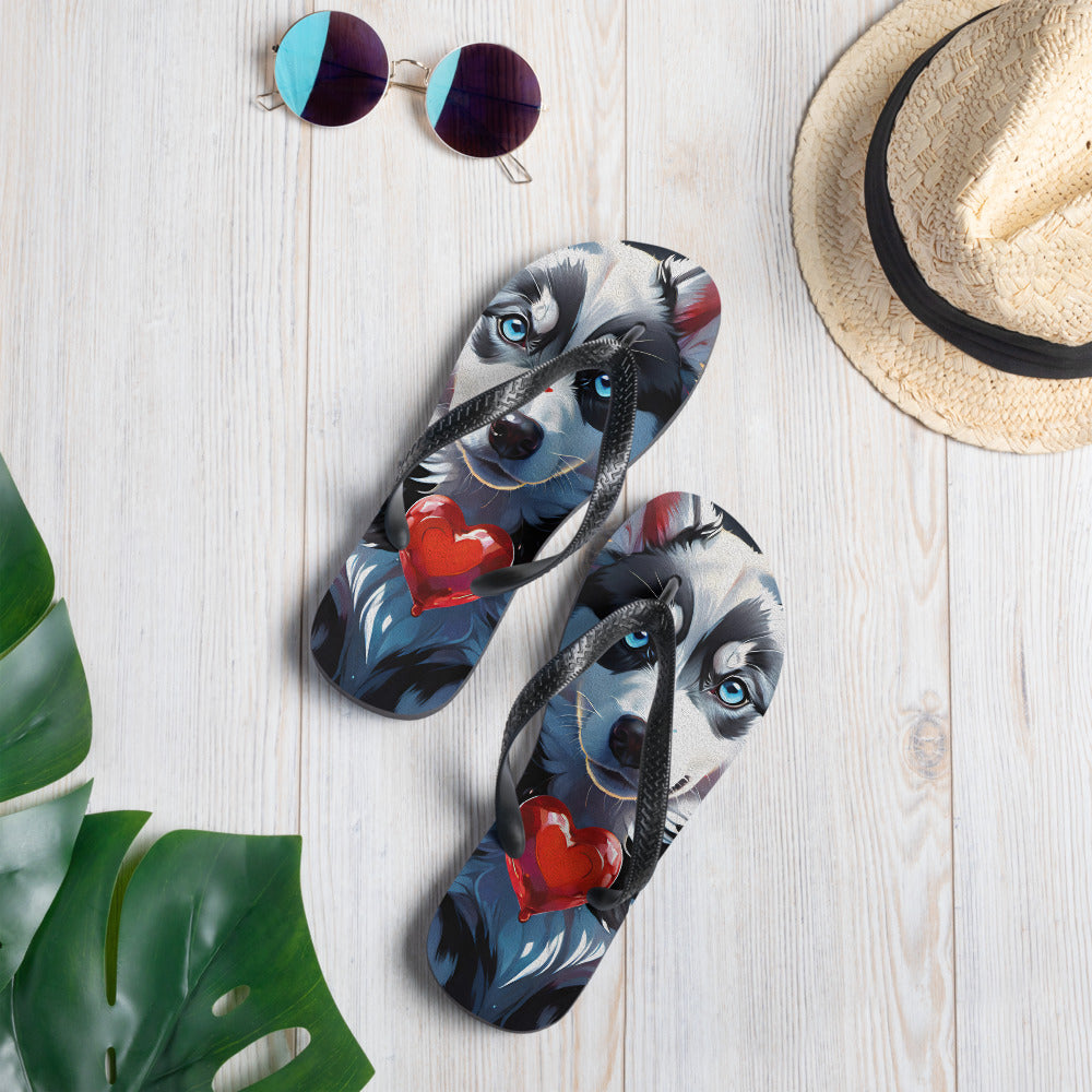 Robot Planet: We love dogs! Fluffy Dog Flap Flip Flops.