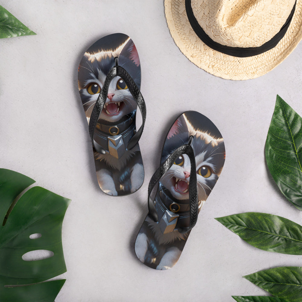 Robot Planet: We love cats! Kitty Kat Flap Flip Flops.