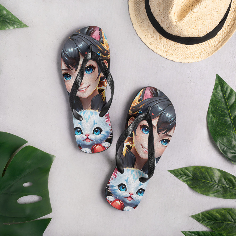 Robot Planet: We love cats! Kitty Kat Flap Flip Flops.