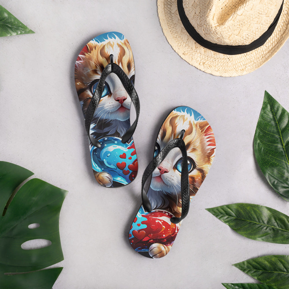 Robot Planet: We love cats! Kitty Kat Flap Flip Flops.