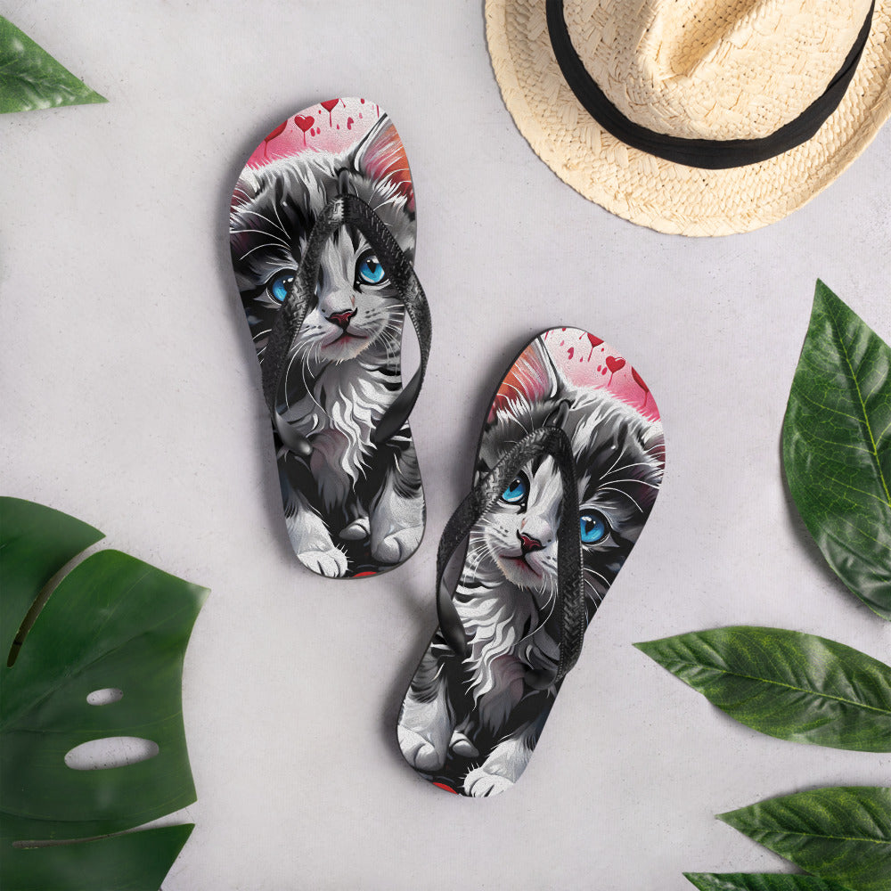 Robot Planet: We love cats! Kitty Kat Flap Flip Flops.