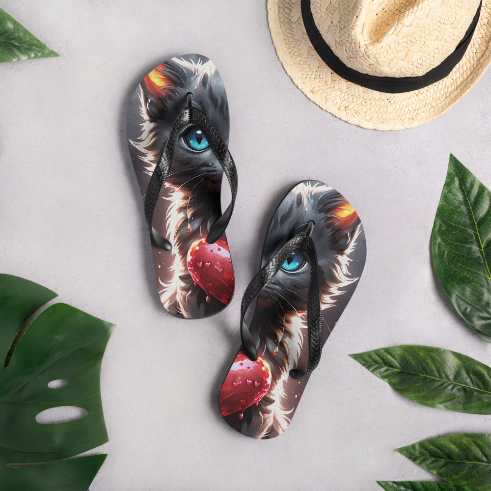 Robot Planet: We love cats! Kitty Kat Flap Flip Flops.