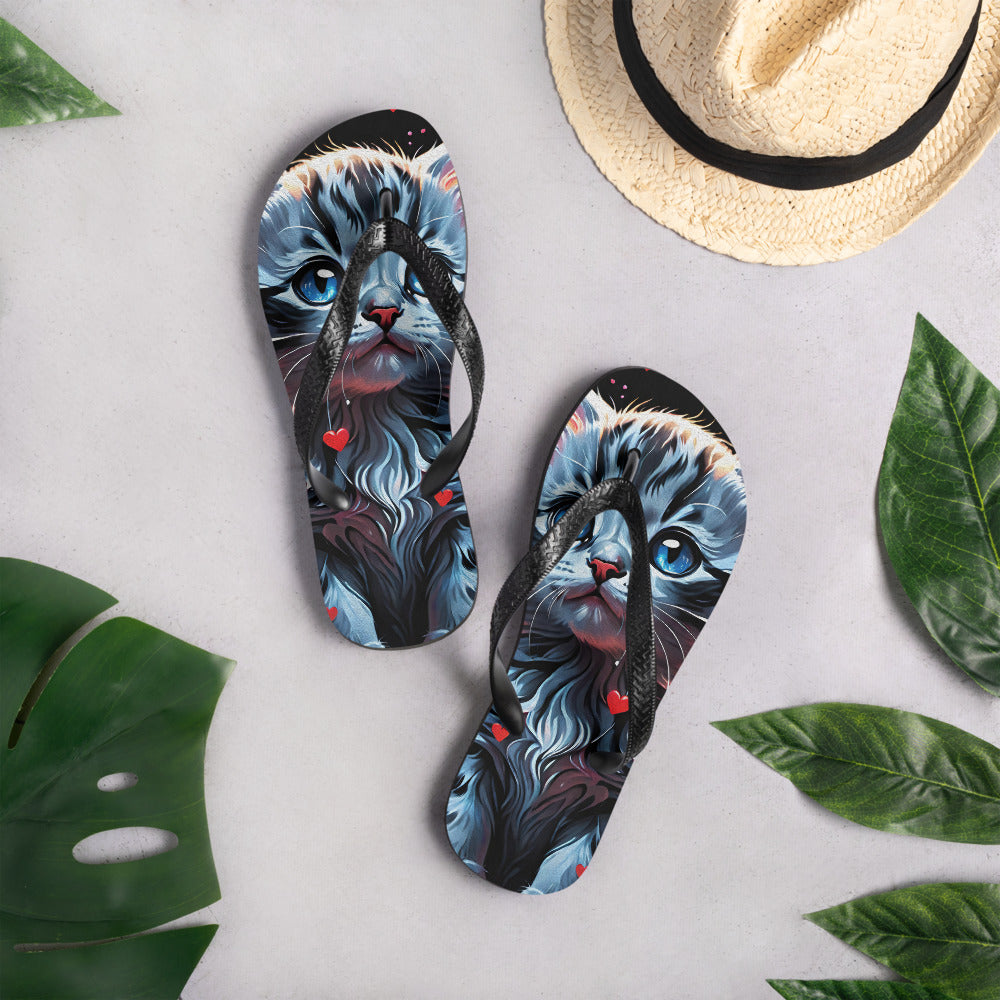 Robot Planet: We love cats! Kitty Kat Flap Flip Flops.