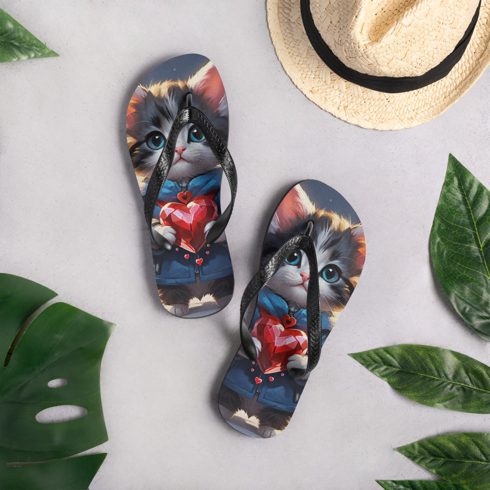 Robot Planet: We love cats! Kitty Kat Flap Flip Flops.