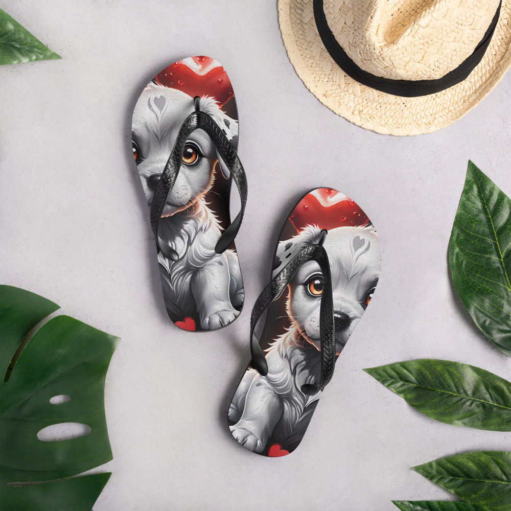 Robot Planet: We love dogs! Fluffy Dog Flap Flip Flops.