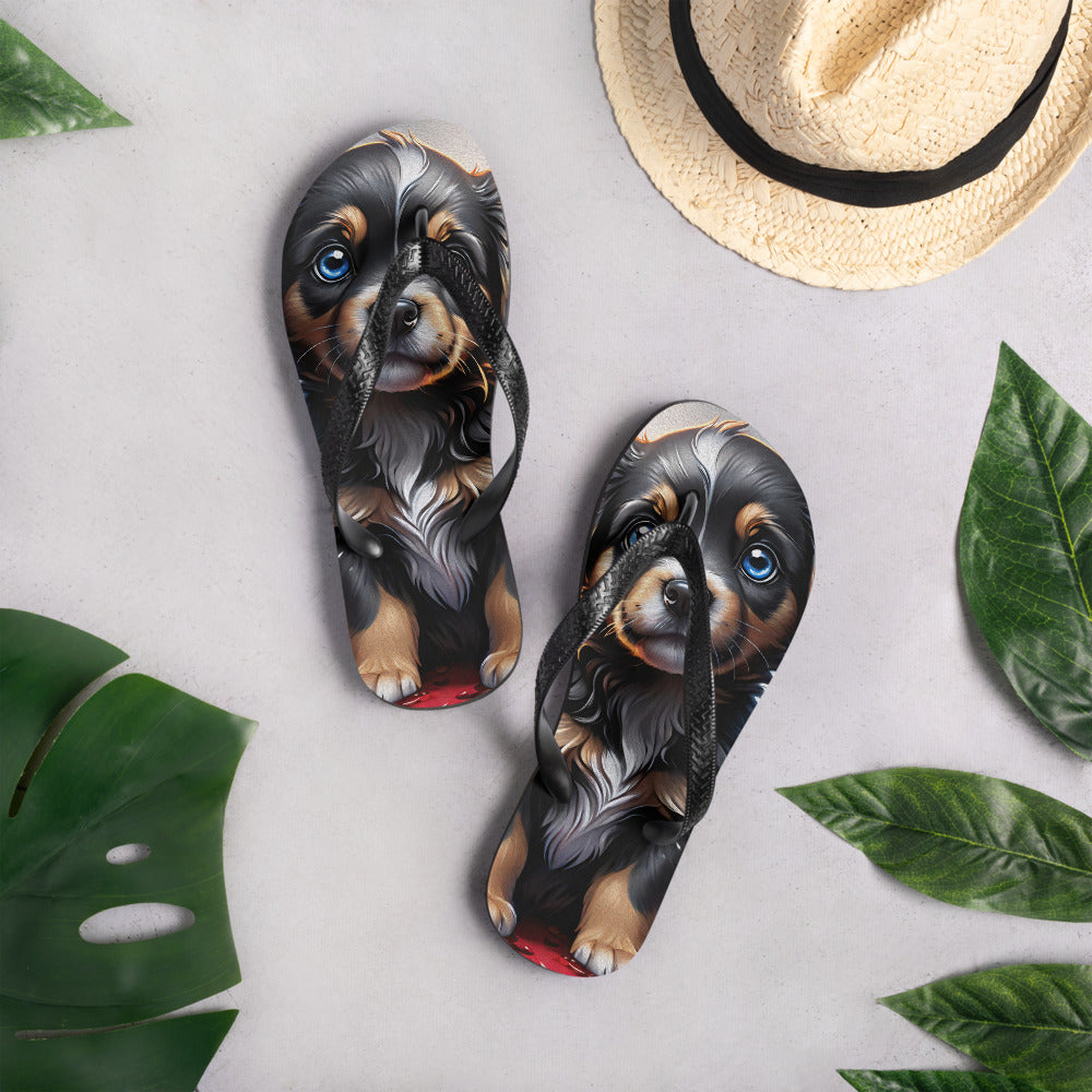 Robot Planet: We love dogs! Fluffy Dog Flap Flip Flops.